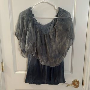 Language Off The Shoulder Cotton Body with Ruffle